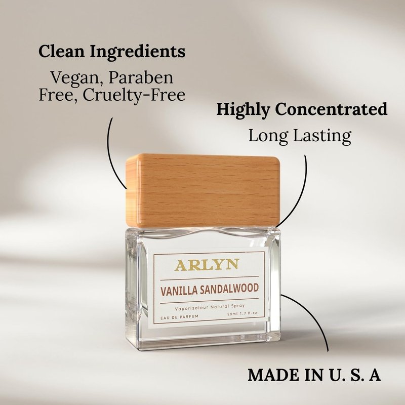 ARLYN Vanilla Sandalwood Eau De Parfum Inspired by Amo.ua.ge Guid.a.nce, Long-Lasting Perfume for Men and Women, Vegan & Eco-Conscious with Clean Ingredients, Pear, Rose, Saffron - 50ml / 1.7 oz