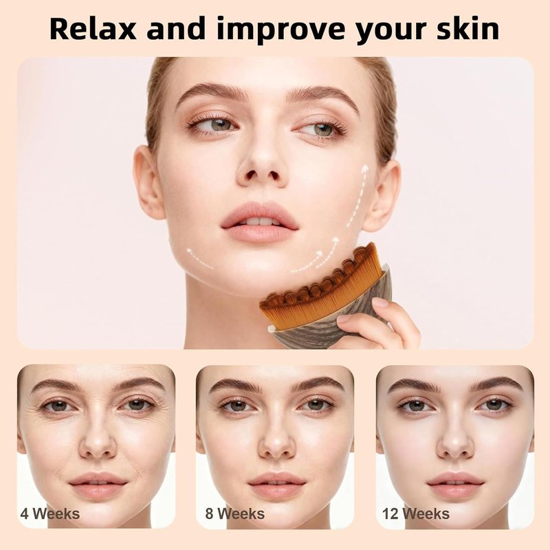 1 PCS Lymphatic Contour Face Brush for Sculpting – Anti-Puffiness, Detox & Lift, Boosts Skin Glow & Skincare Absorption (1 Pcs Contour Face Brush)