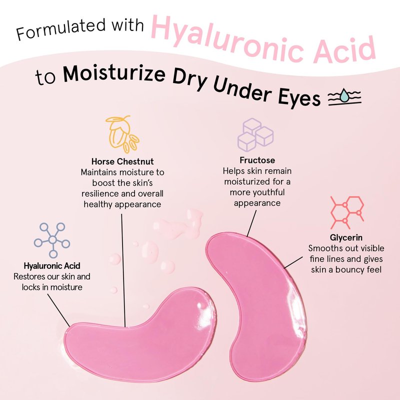 grace & stella Award Winning Under Eye Mask - Reduce Dark Circles, Puffy Eyes, Undereye Bags, Wrinkles - Gel Under Eye Patches - Small Birthday Gifts - Vegan Cruelty-Free (Pink, 6 Pairs)