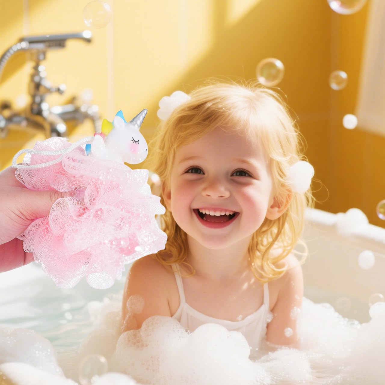 Balacoo Shower Loofah: 2 Pcs Unicorn Loofahs Animal Loofah Kids Loofah Bath Sponge Exfoliating Scrubber Bathing Ball for Girls Boys