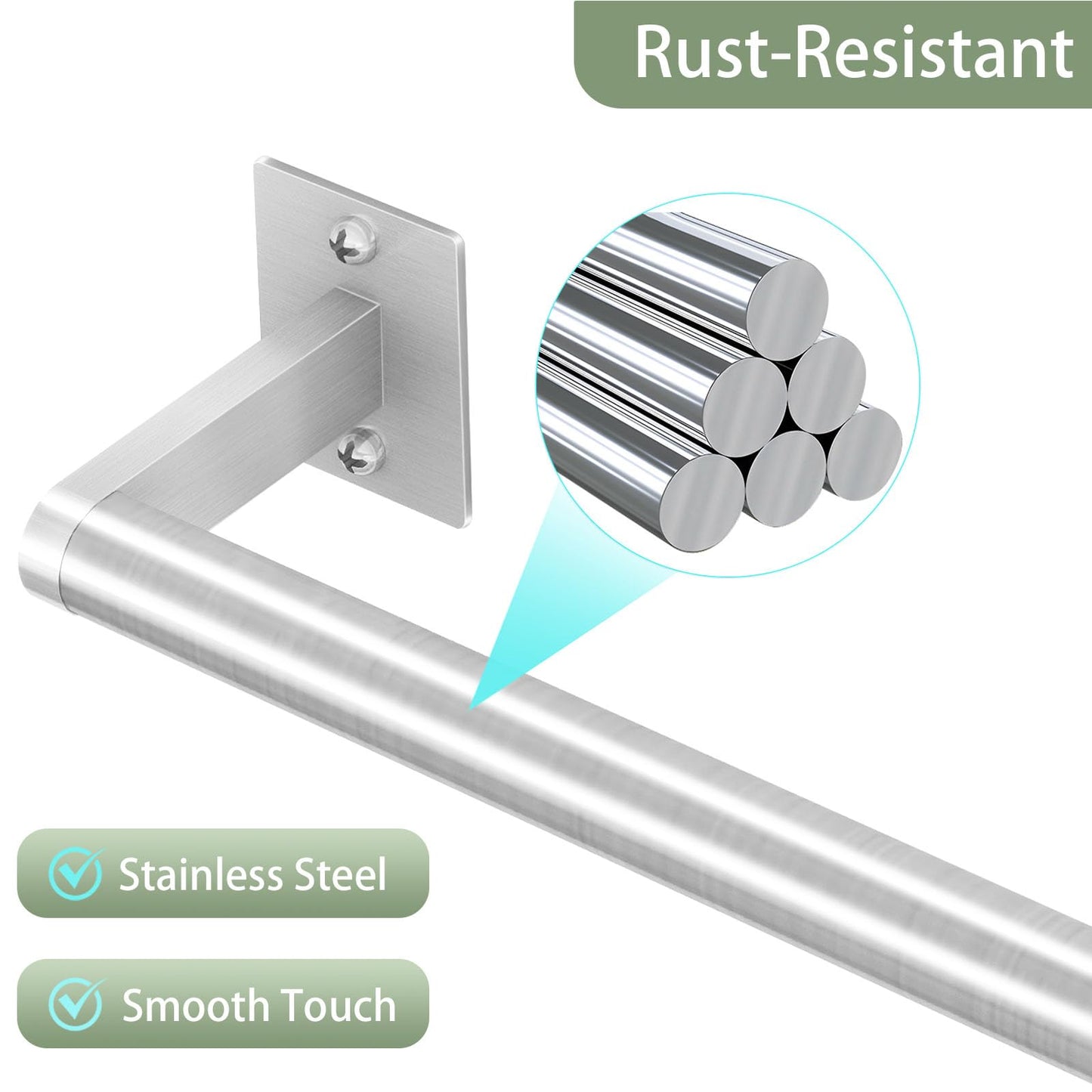 VOTZAAQ Brushed Nickel Towel Bar for Bathroom Wall,Stainless Steel Towel Racks for Bathroom Wall Mounted, Space-Saving Towel Storage, 32 Inch