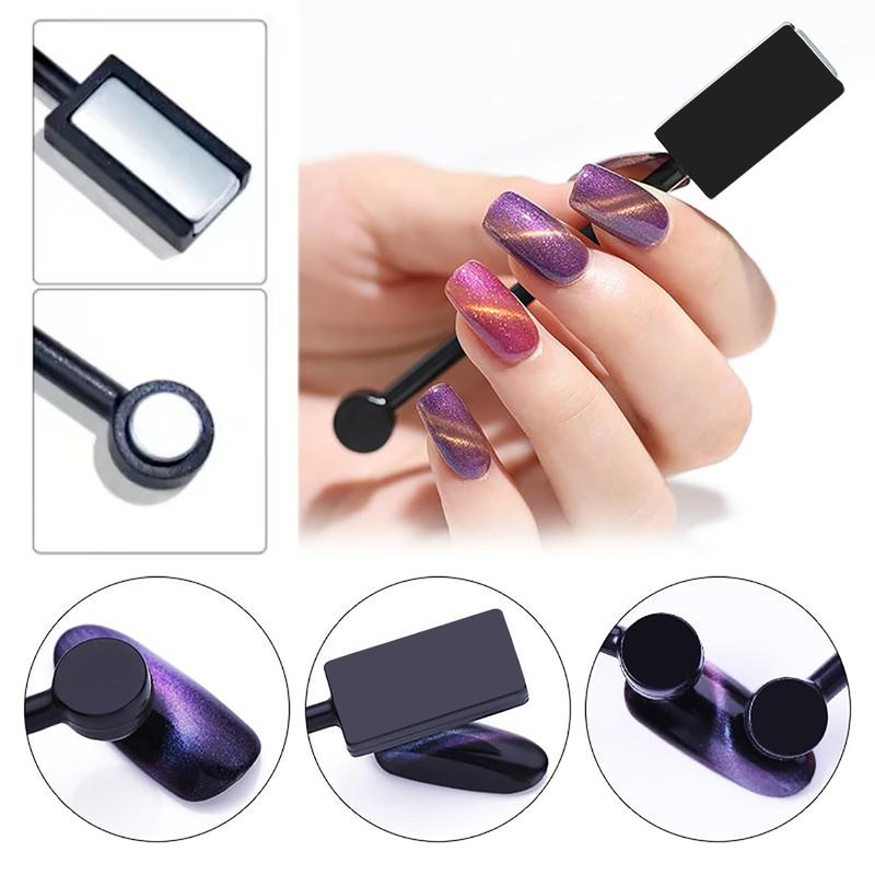 DANNEASY 39pcs Cat Eye Nail Magnet Set Cat Eye Gel Nail Polish Magnet Cat Eye Magnetic Nail Polish Strong Nail Art Magnets Stick Multi-Function Manicure Tool for Nails Salon Accessories