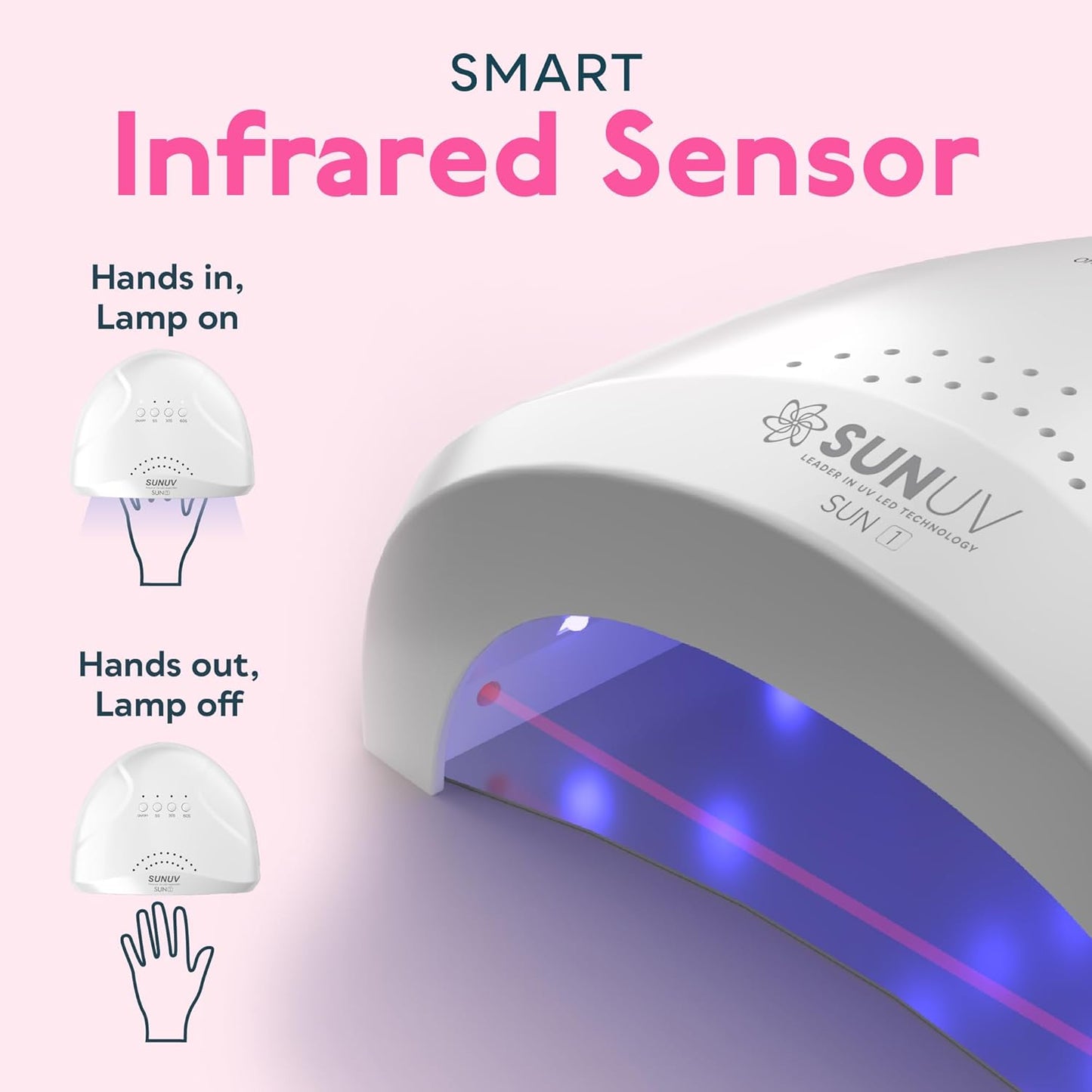 SUNUV UV LED Nail Lamp - Professional Gel Nail Dryer with 3 Timers | Stylish White Design