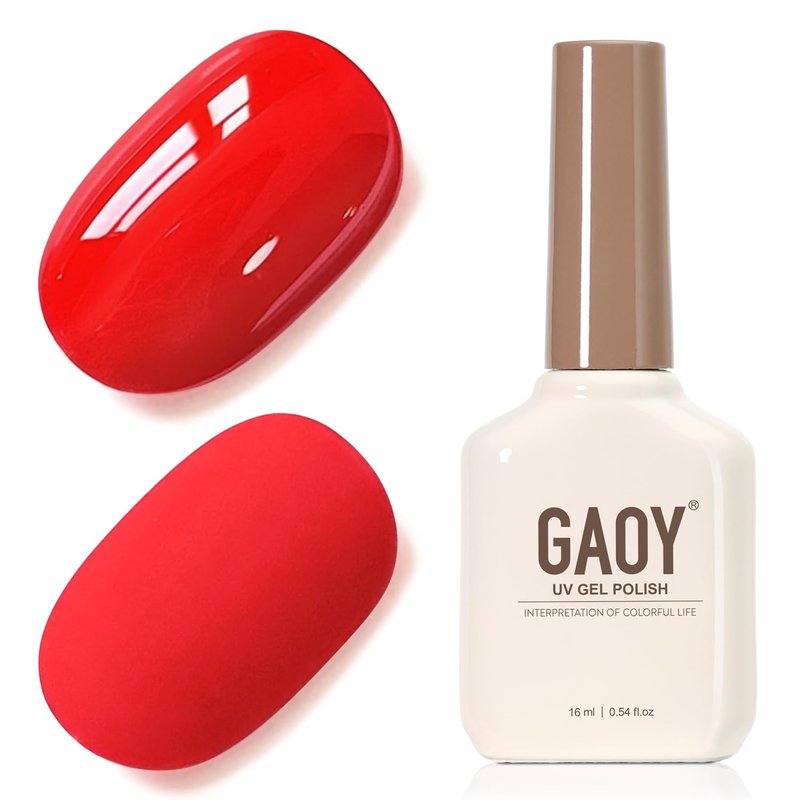 GAOY Red Gel Nail Polish, 16ml Soak Off Gel Polish, UV Light Cure for Nail Art DIY Manicure at Home, 1975 Prima Red