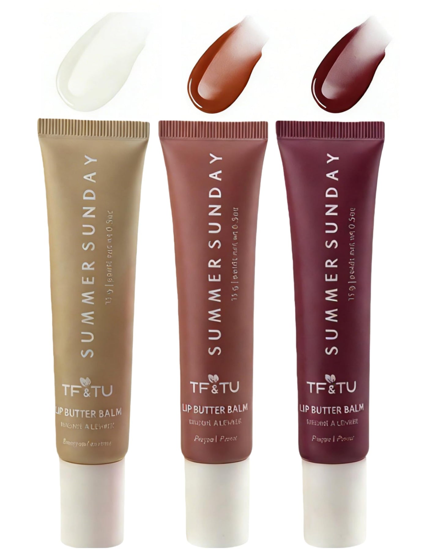 Summer Lip Balm - Ultra-Hydrating Vegan Lip Mask for Dry Lips Tinted Lip Gloss Moisturizer with Shea Butter Olive Oil Plant Waxes Instant Shine Non-Sticky Daily Lip Care 3 Packs*0.5 Fl Oz