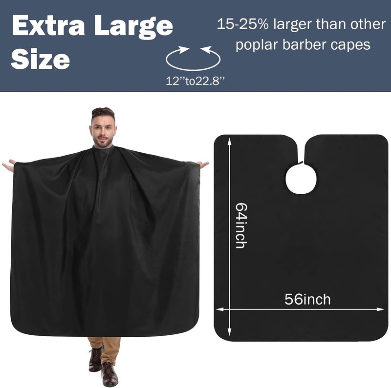 Large Waterproof Barber Cape - 12Pcs Hair Cutting Salon Capes with Adjustable Snaps | 64 x 56 Inches