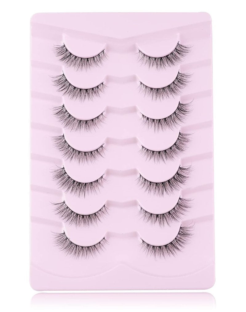 Onlyall Natural Lashes - Wispy False Eyelashes for a Soft, Fluffy Look | 7 Pairs, 6-13MM