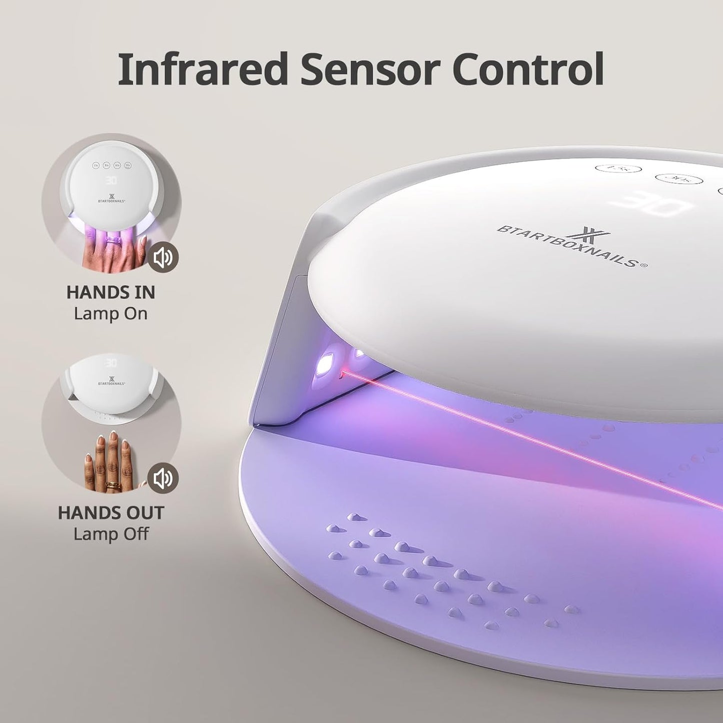 XCuringPRO Nail Lamp - Certified UV LED Nail Dryer with Smart Sensor & LCD Display | 4 Timer Settings for Gel Polish Curing