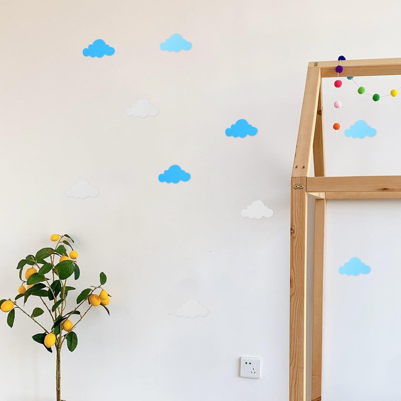 Clouds Wall Stickers EVA Wall Decal Self Adhesive Wallpaper Decoration for Kindergarten Classroom Clouds Kids Stickers DIY Crafts 24pcs 4.7X2.8in