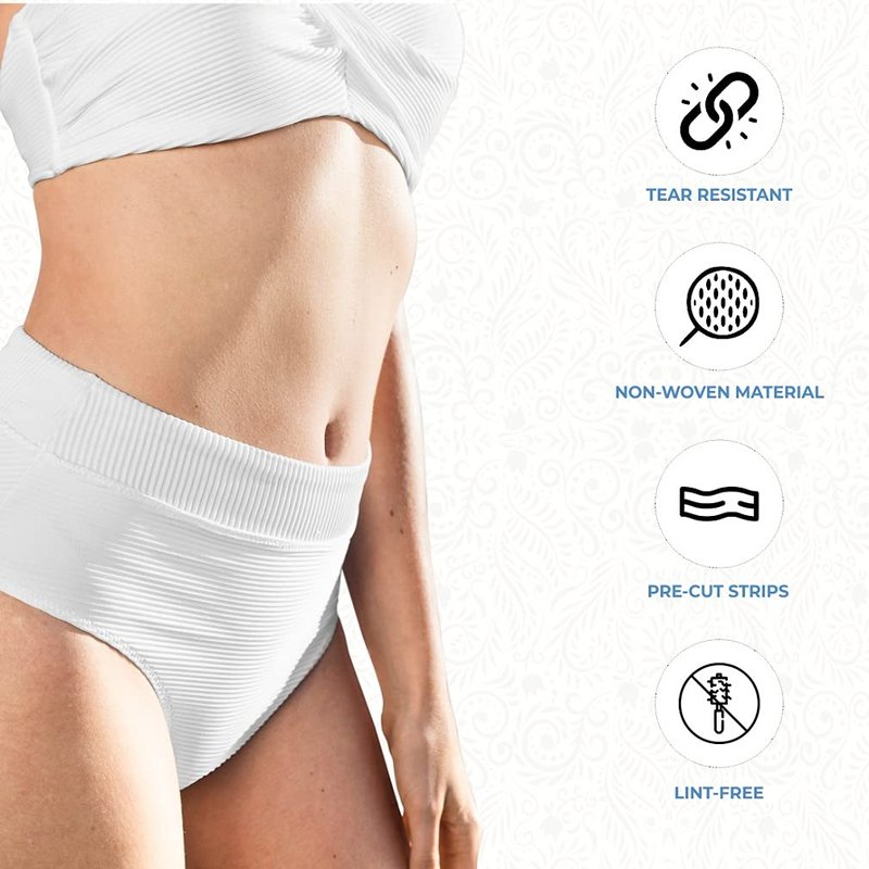 ForPro Professional Collection Non-Woven Epilating Strips, White, Tear-Resistant, Pre-Cut Strips For Hair Removal, 3" W x 9" L, 500-Count