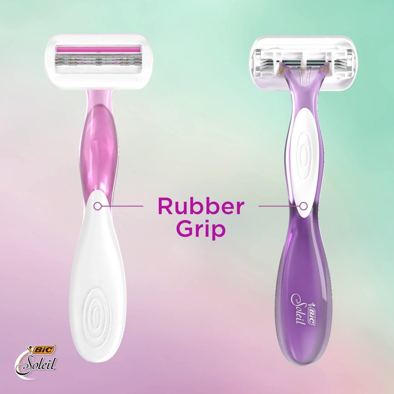 BIC Soleil Sensitive Women's Disposable Razors, 3 Blades With Moisture Strip For a Silky Smooth Shave, 6 Piece Razor Set