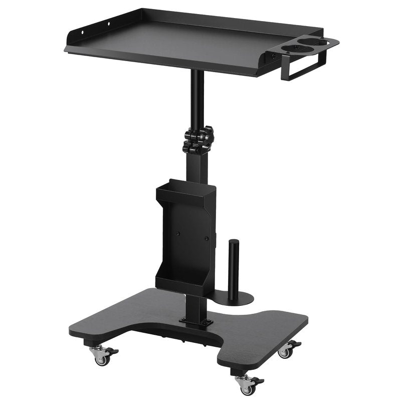 Poarmeey Tattoo Tray on Wheels Tattoo Cart with Rolling Tray Tattoo Table Station Adjustable Height and Multifunctional Storage for Tattoo Artist Studio