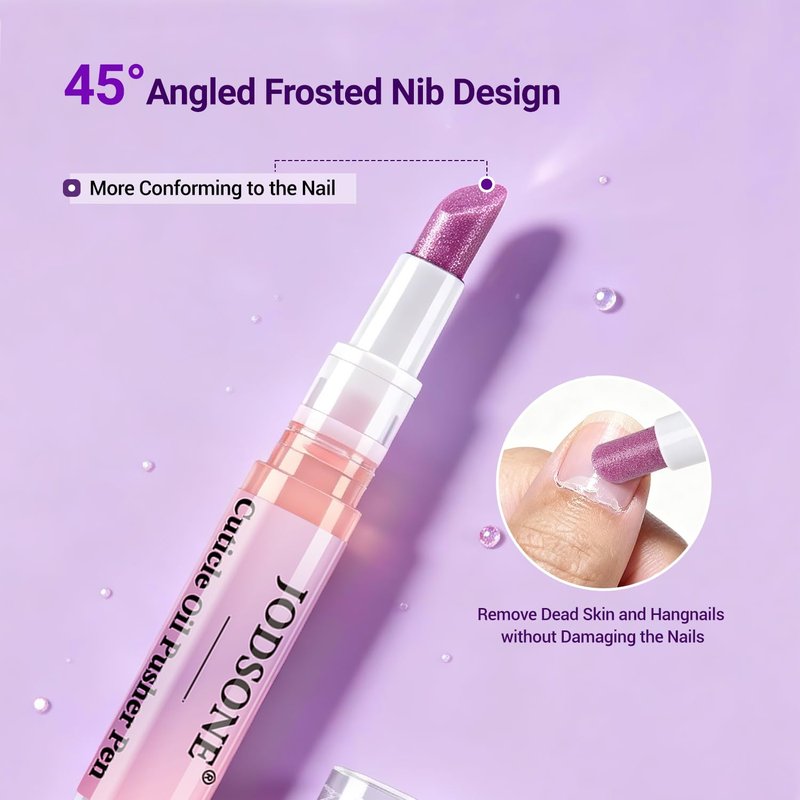 JODSONE 2-in-1 Cuticle Oil Pen & Cuticle Pusher,Gentle Cuticles Treatment Remover For Dry & Damaged Nails, Hangnails, Moisturize Strengthen Brighten Cleaning Dead Gentle Formula Products 2ml