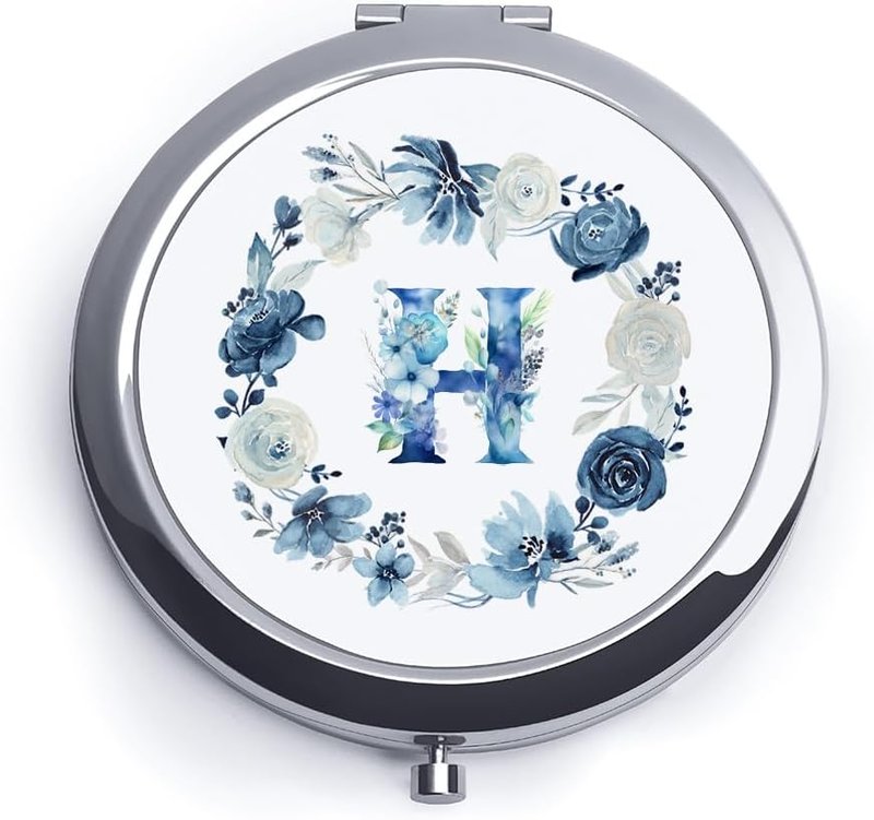 Personalized Floral Monogram Compact Mirror - Custom Gift for Women & Teens | Perfect for Birthdays, Graduations, Mother's Day