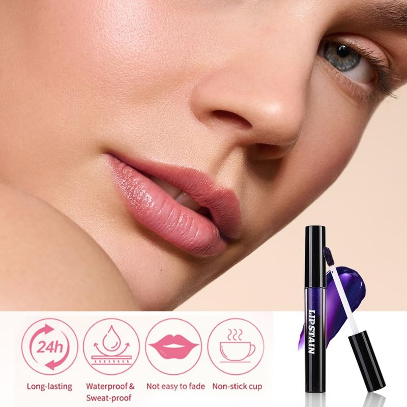 evpct Light Pink Lip Stain Peel Off, Matte Finish Transfer Proof Lips Liner Stain Peel off Lip Tint Gloss Makeup, Long Lasting Waterproof Lipstick Highly Pigmented 24 Hours Original Lips Stains, 02#