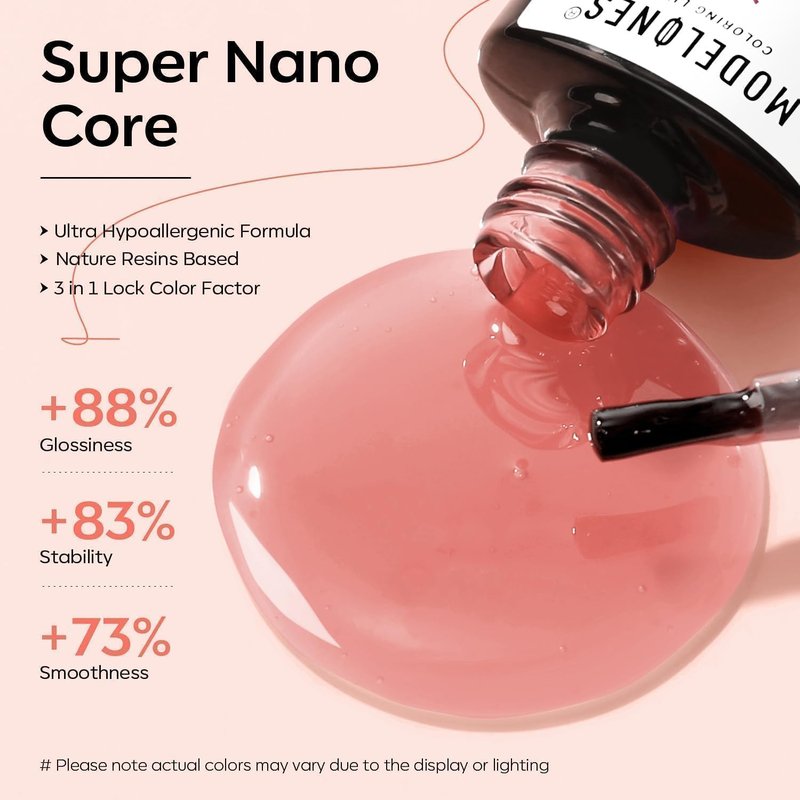 modelones Gel Nail Polish Jelly Nude Polish Sheer Natural Pink Translucent Soak Off LED Nail Lamp Nude Gel Nail Polish for Summer Nail Art DIY Manicure Gift for Women 15 ML