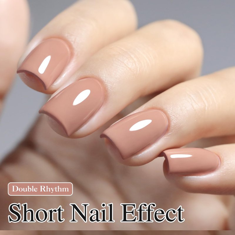 Nude Gel Polish - Double Rhythm 15ML Soak Off Nail Art for Women | Pure Sheer Finish (Nude-A1363)