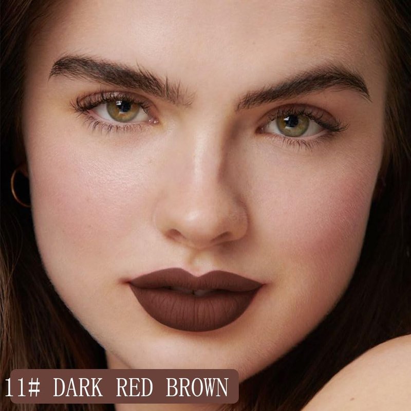 Longwear Liquid Lip Liner Stain - Waterproof Dark Red Brown Matte | 24-Hour Semi-Permanent Formula
