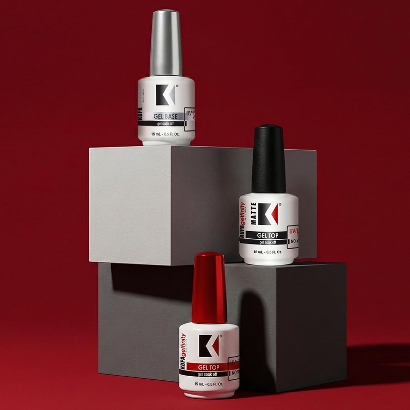 KUPA GelFinity Gel Top Coat Gloss Finish, No-Wipe High Gloss Shine Soak-Off Sealer for UV/LED Gel Polish, Chip-Resistant and Fade-Proof, 0.5 Fl Oz