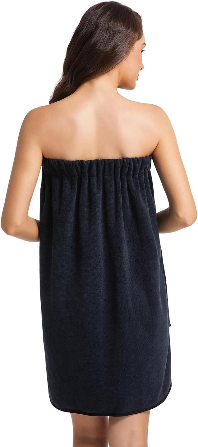 Women's Towel Wrap Bath Robe - Lightweight Spa Body Wrap with Adjustable Snap Closure | Perfect for Showers