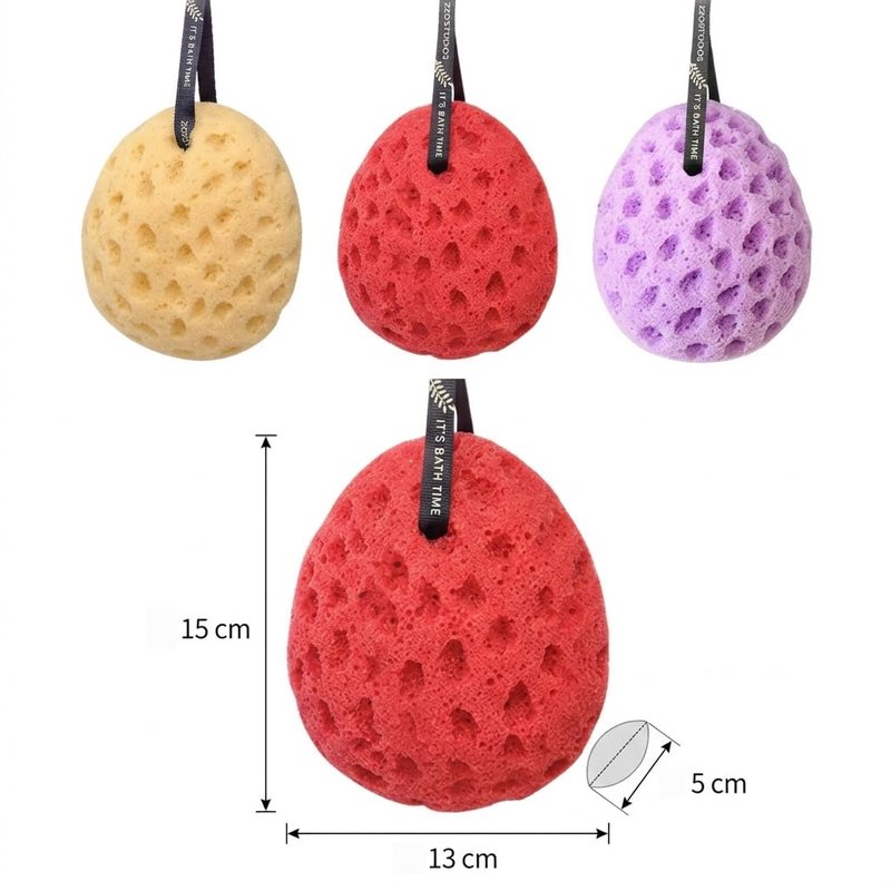 Fumgranth 3 Pack Loofah Sponge for Shower, Soft Shower Sponge for Body Cleansing, Sea Sponge Texture for Rich Lather and Gentle Exfoliation, Quick Dry Body Sponge for Men and Women