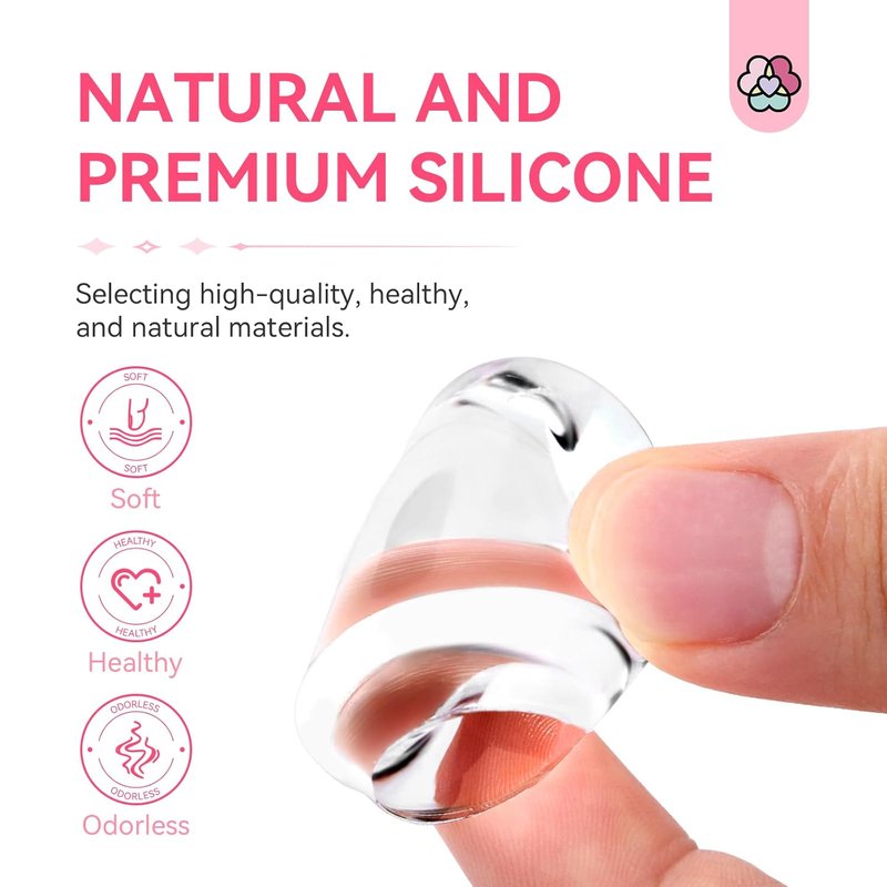 Saviland Silicone French Tip Nail Stamp Kit - 2PCS Reusable Jelly Stamper with Chrome Powder & 4 Art Stampers