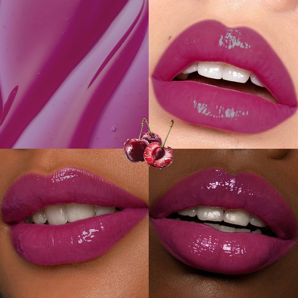 evpct Nourishing Moisturizing Tinted Lip Balm for A Sheer Tint of Color, Softens Smooths Hydrates Moisturizes Lightweight, Lip Care Gloss Plumper Stain for Women Dry & Chapped Lips, 02# CHERRIES