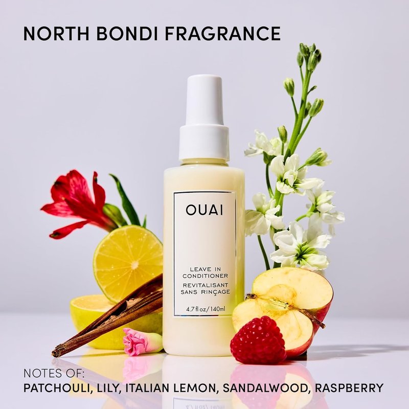 OUAI Leave In Conditioner - Detangling Spray & Heat Protectant Primer | Frizz Control, 450°F Heat Shield, 2 Count
