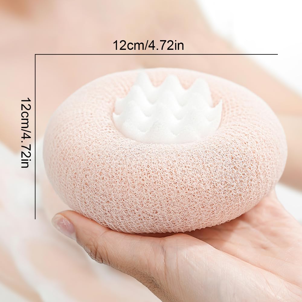 Super Soft Sunflower Suction Cup Bath Ball, 2-in-1 Sunflower Bath Ball Exfoliating Bath Sponge Cleaning Brush, Sponge Mesh Pouf Shower Ball for Women, Men Shower