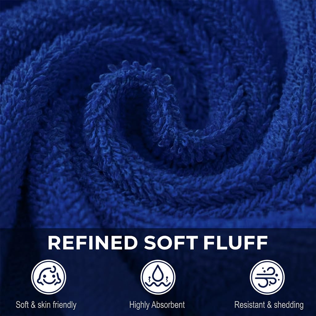 Utopia Towels 24 Pack Cotton Washcloths Set, 100% Ring Spun Cotton, Premium Quality Flannel Face Cloths, Highly Absorbent and Soft Feel Fingertip Towels, Royal Blue