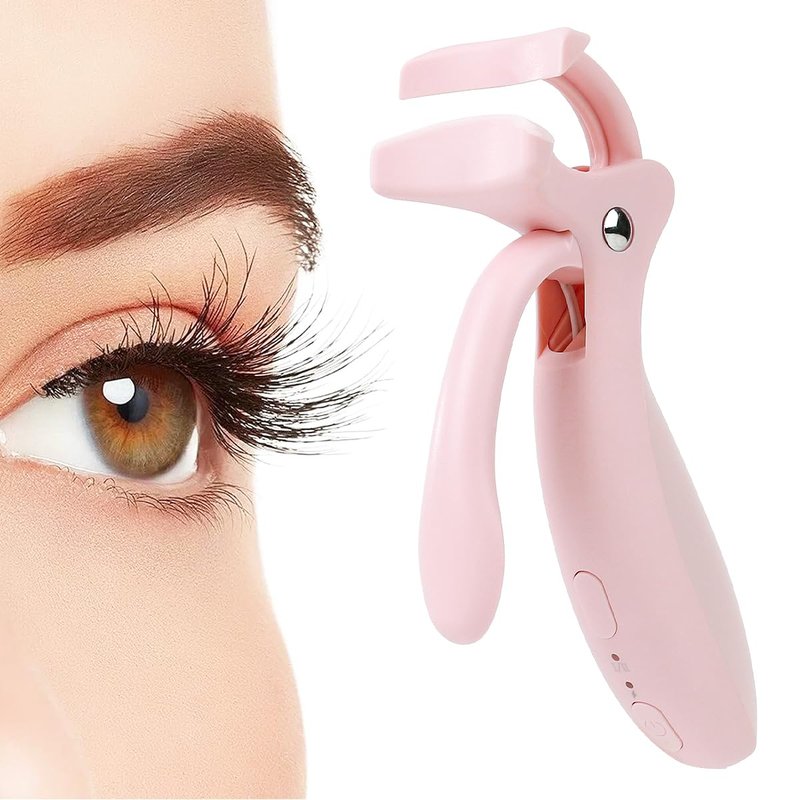 Pinkiou Heated Eyelash Curler - Fast Heating, USB-C Rechargeable, Color-Changing Silicone Pad | 2 Temperature Settings