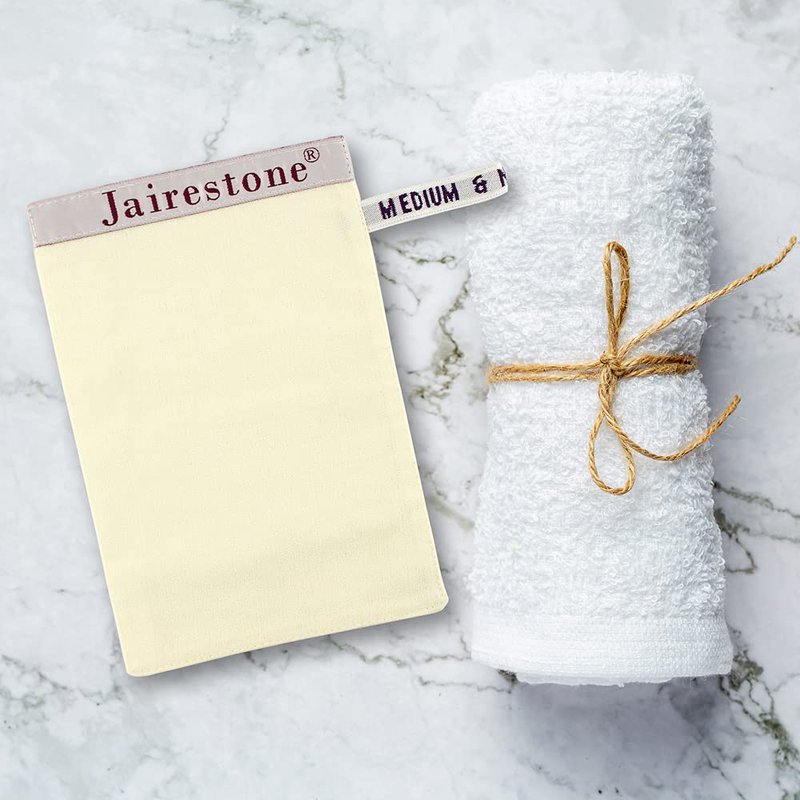Jairestone Silk Exfoliating Mitt for Body - Deep Body Scrubber & Dead Skin Remover - Premium Kese Glove for Shower & Spray Tan Removal - Effective Exfoliator for Smooth, Glowing Skin