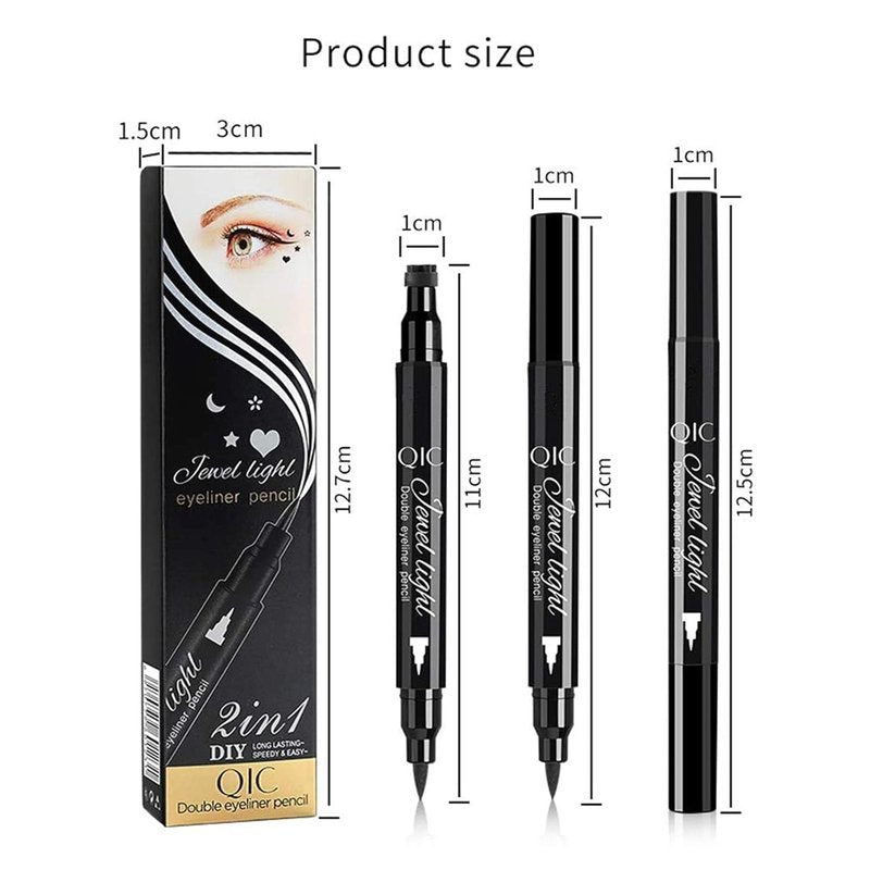 Black Liquid Eyeliner Stamp - Heart Shape Waterproof Makeup Pen | Long-Lasting Smudge-Proof 1 PC