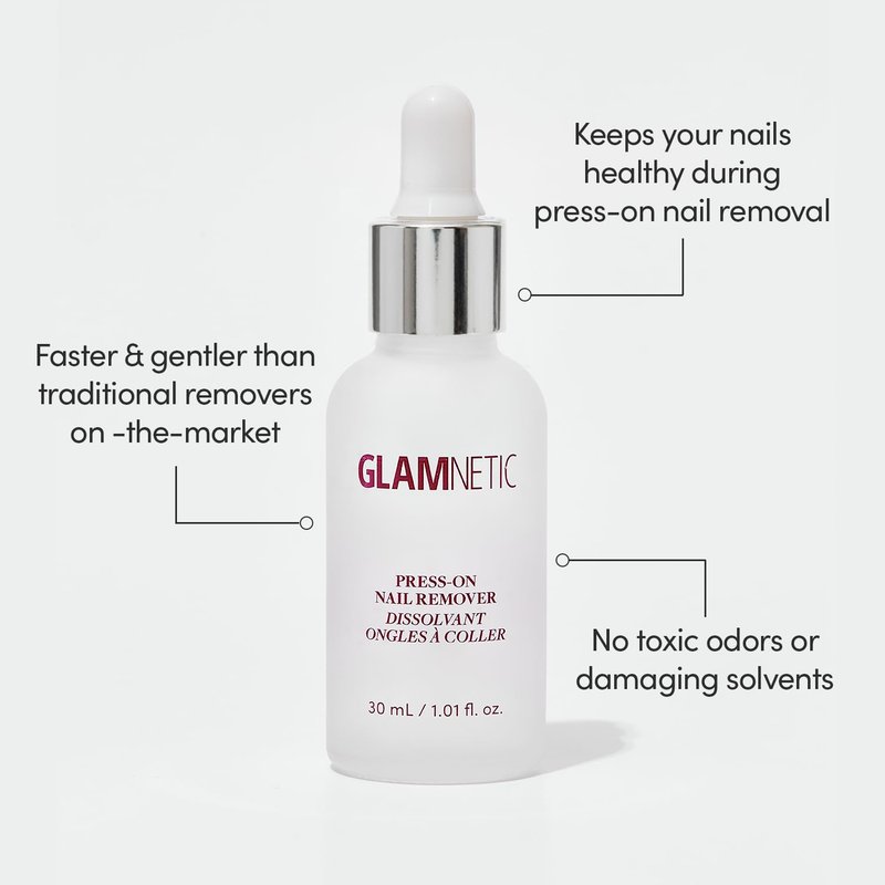 Glamnetic Press On Nail Remover | Odorless, No Acetone, Gentle Press-On Nail Remover Serum for Fake Nails | 30 ml/1.01 fl. oz.
