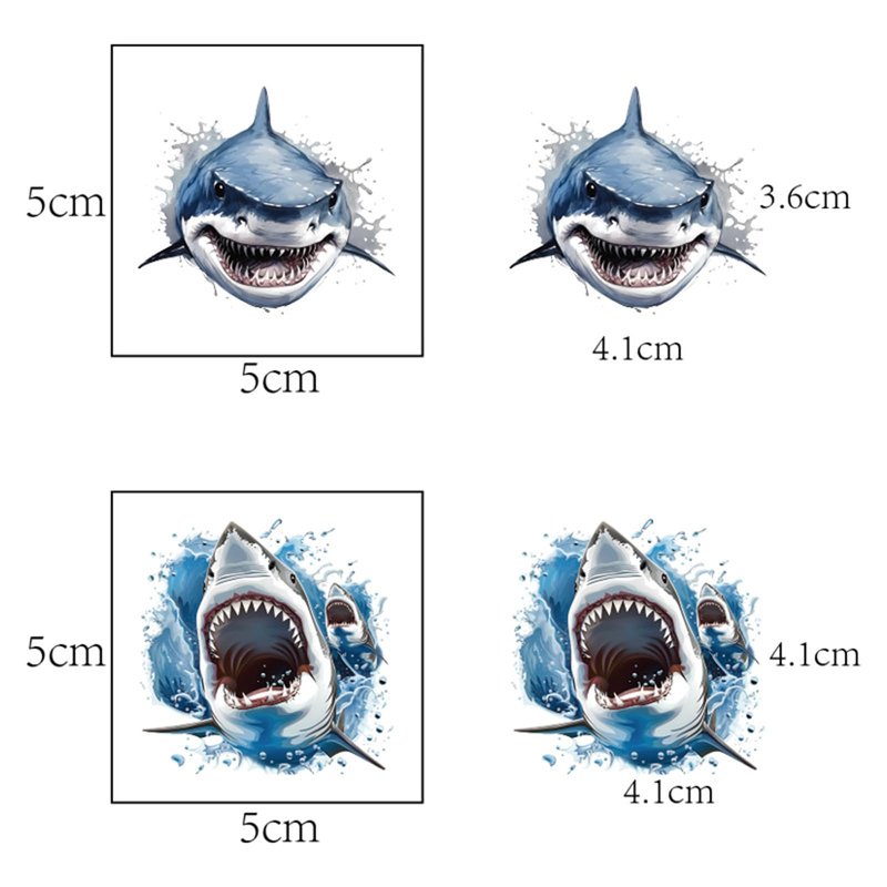 20pcs Shark Temporary Tattoos for Kids, Cool Sea Animal Birthday Party Favors, Cute Decoration Sticker Gifts for Girl Boys Home Activity Class Prizes Carnival Christmas Rewards