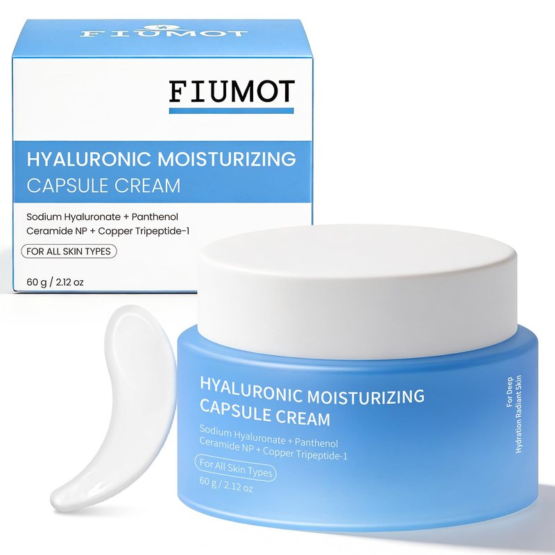 FIUMOT Hyaluronic Capsule Cream | Long-Lasting Hydration, Barrier Support & Daily Moisture Care for All Skin Types | Panthenol & Ceramides 2.12 oz