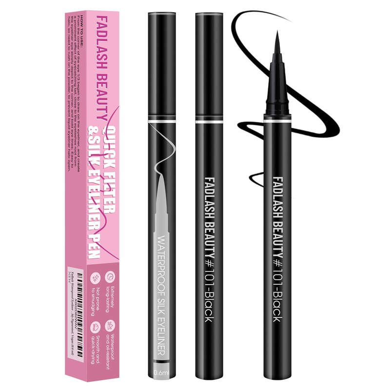 Eyeliner Liquid Eyeliner with Fine Brush for Smooth Application, Waterproof & Smudge-Proof Eye Liner, Long-Lasting Makeup, Highly Pigmented Black Eyeliner Pencil, Cruelty-Free & Vegan, 0.6ml