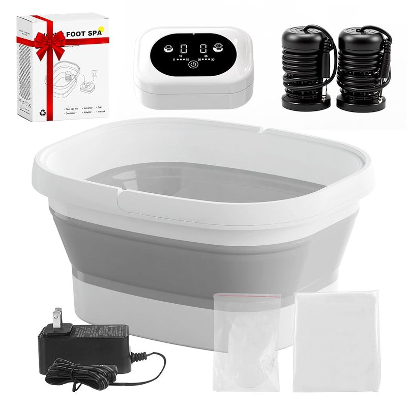 Skiennix Ionic Foot Bath Detox Machine - Remove Toxins with 2 Arrays & 80 Liners | Folding Bathtub Gift for All