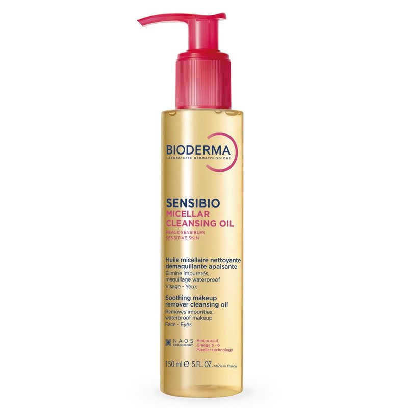 Bioderma Sensibio Micellar Cleansing Oil, 1st Ecobiological Micellar Formula Gentle Face Cleanser That Deeply Cleanses, Soothes & Nourishes Skin with Oil-to-Milk Texture, Fragrance-Free, 5 Fl Oz