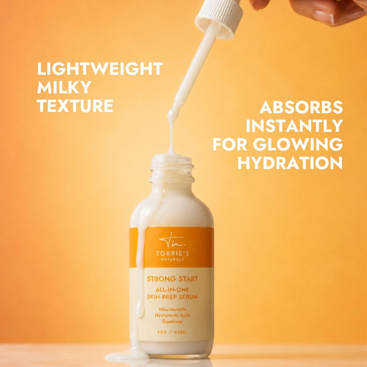 All-in-One Glow Serum for Face – Hydrating Milky Serum with Niacinamide & Hyaluronic Acid for Dewy, Plump, Glowing Skin – 2 oz