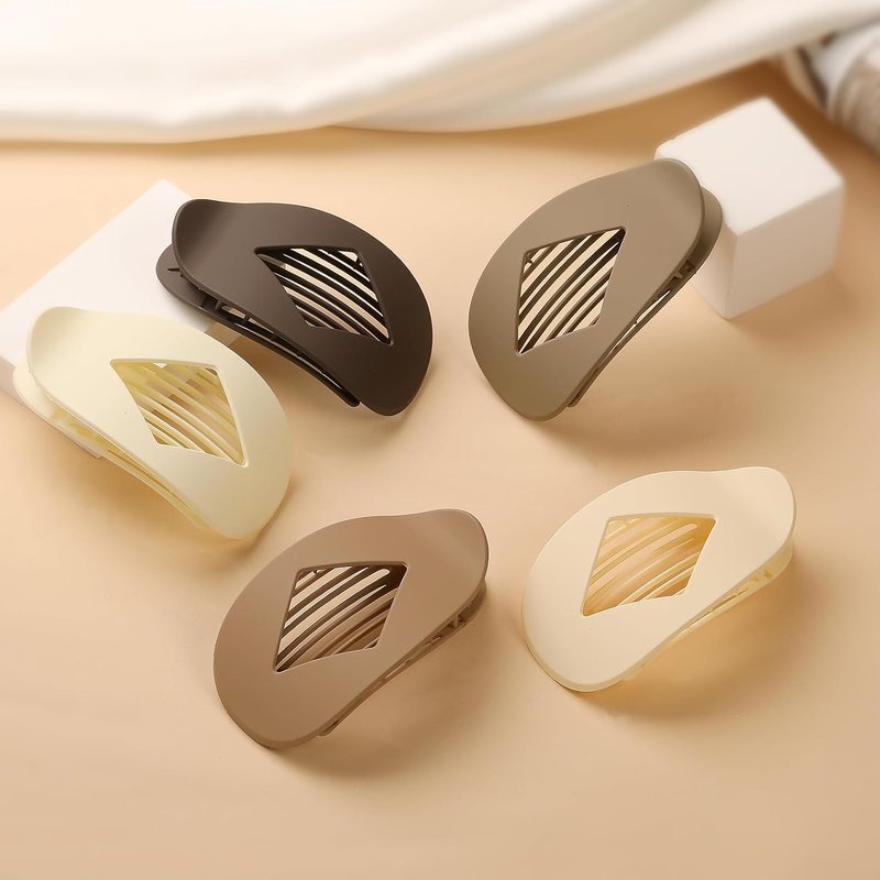 Flat Hair Clips for Women - 5 Pack Large French Duckbill Claw Clips | Strong Hold for Thick & Thin Hair