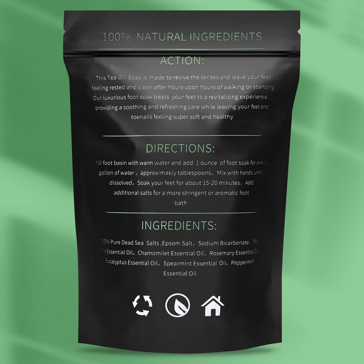 Tea Tree Oil Foot Soak - Epsom Salt Pedicure Spa for Toenail Fungus, Odor & Itch Relief | 16 oz