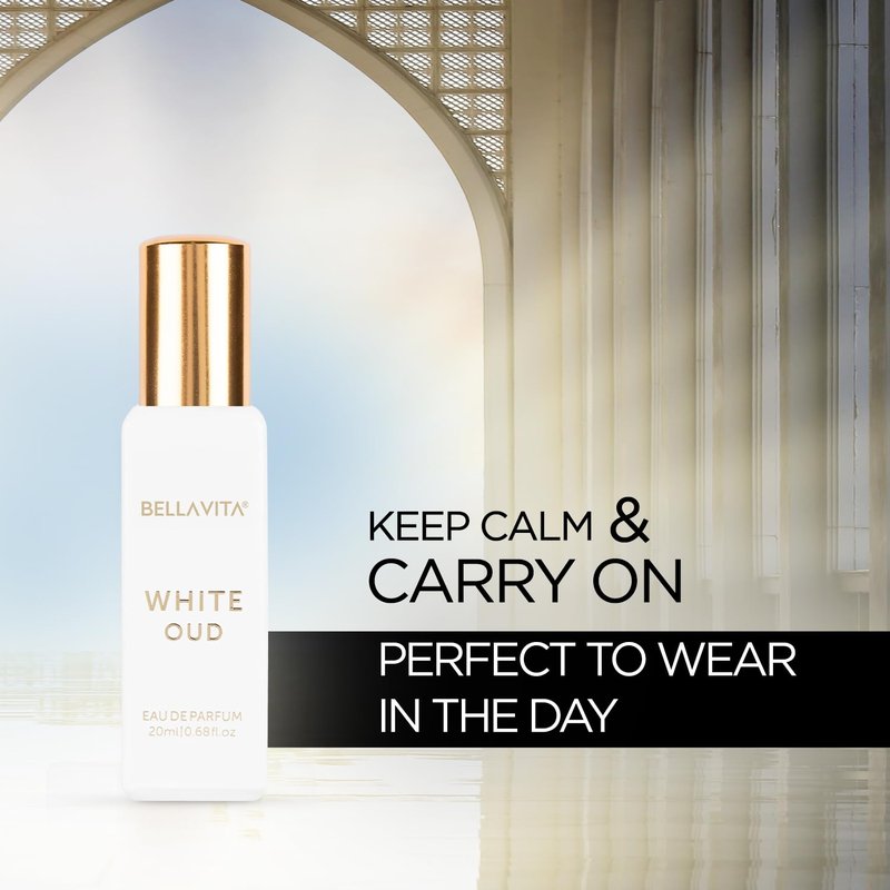 Bellavita Luxury White Oud Eau de Parfum - Travel Size 20 ml | Unisex Fragrance with Fruity and Tobacco Notes