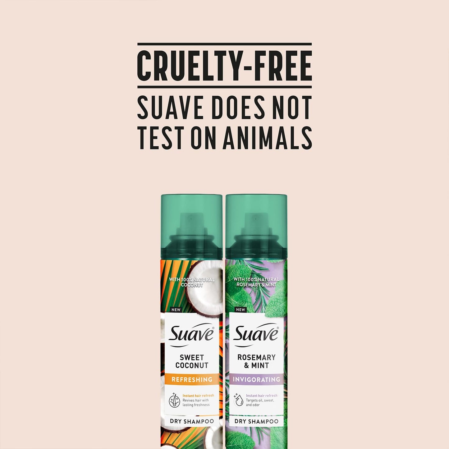 Suave Dry Shampoo Spray Variety Pack - Rosemary & Mint, Sweet Coconut | 4.3 Oz Each