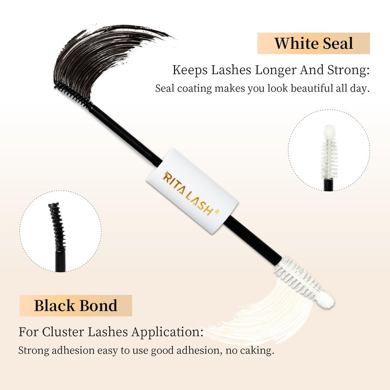 Lash Cluster Glue,Lash Bond and Seal Waterproof Lash Glue for Eyelash Clusters,Eyelash Adhesive Long Lasting 1 Weeks Eyelash Glue for Lash Clusters 2-in-1 Home Use, Strong Hold(6ML+6ML)