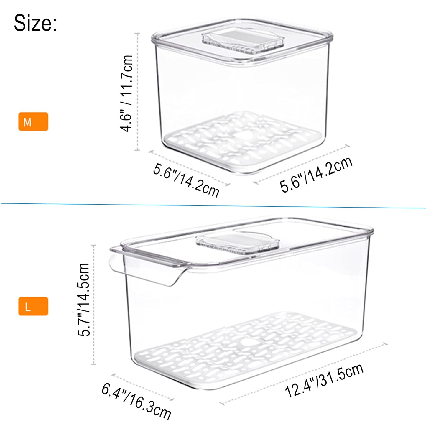 iPEGTOP Fridge Produce Saver Food Storage Bin Containers, Stackable Refrigerator Freezer Organizer Fresh Keeper Container with Vented Lids, 3 Pack