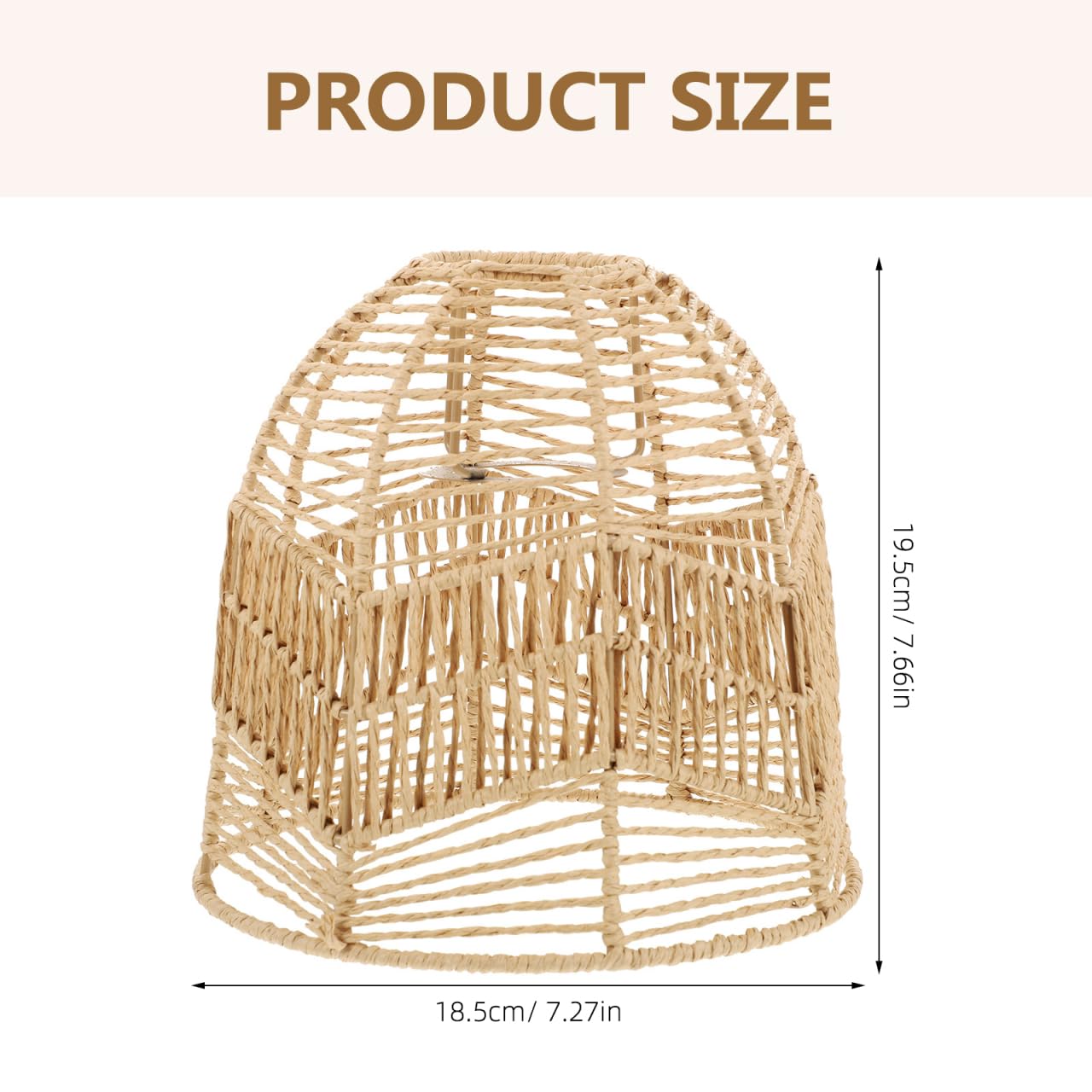 Rattan Lamp Shade, Boho Wicker Woven Pendant Light Lamp Shades Replacement for Chandelier, Floor Table Hanging Light