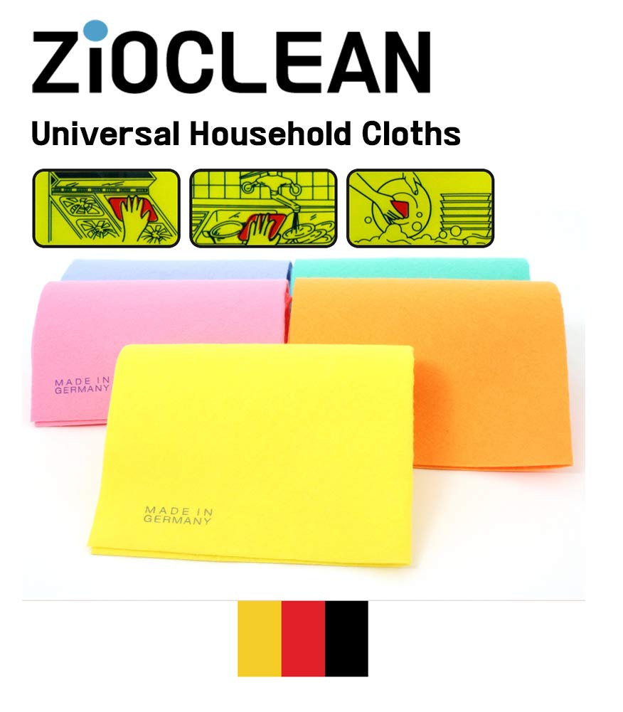 ZIOCLEAN 30 Packs German Universal Household Color Dish Cloths 15 inch x 15 inch Wide Size Machine Washable Super Absorbent, Drying Eco-Friendly Cloth