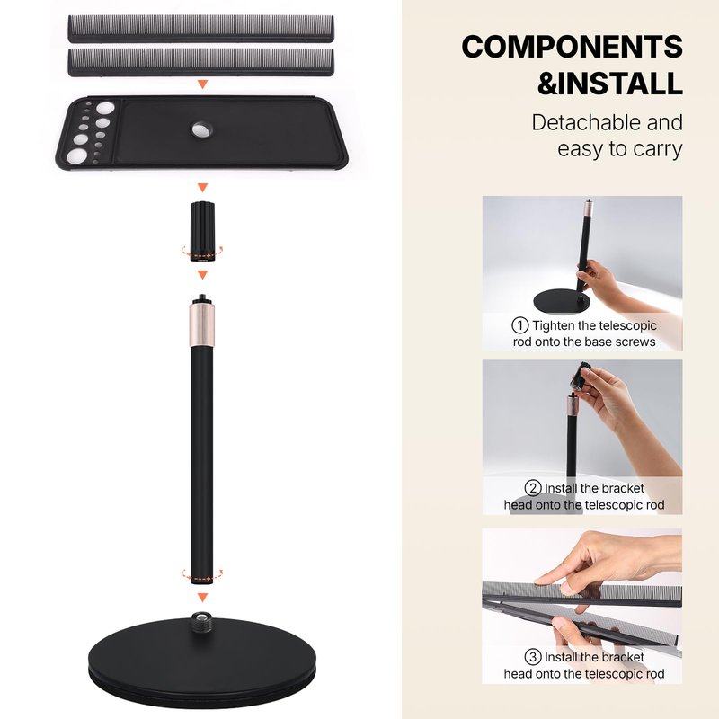 Hair Extension Holder Braiding Rack Stand - Adjustable Height Tripod Hair Organizer for Braiding Hair, Wigs, Extensions, Tinsel & Bangs | Portable Storage Display for Salon, Barber Shop & Home Use