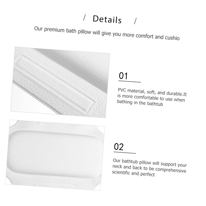 Anneome Bathtub Pillow with Ultra-Large Suction Cups for Secure Non-Slip Support Spa Bath Cushion for Head and Neck Comfort Fits Most Tubs Ideal for Relaxing Home Baths and Shower Spa Sessions